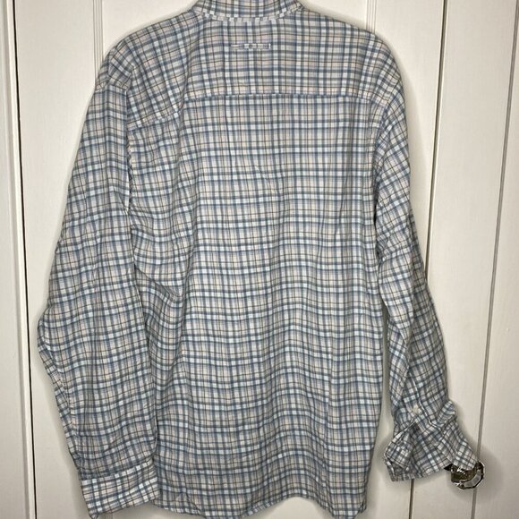 Duck Head Plaid Twill 662 Peach Blush Button Down Medium Shirt Blue Pink #5 - Picture 7 of 7